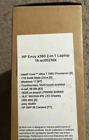 New Laptop HP Envy x360 16GB Intel SSD 1T