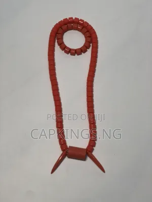 Photo - Igbo Men Traditional Red Coral Beads With Hand Wrist Band