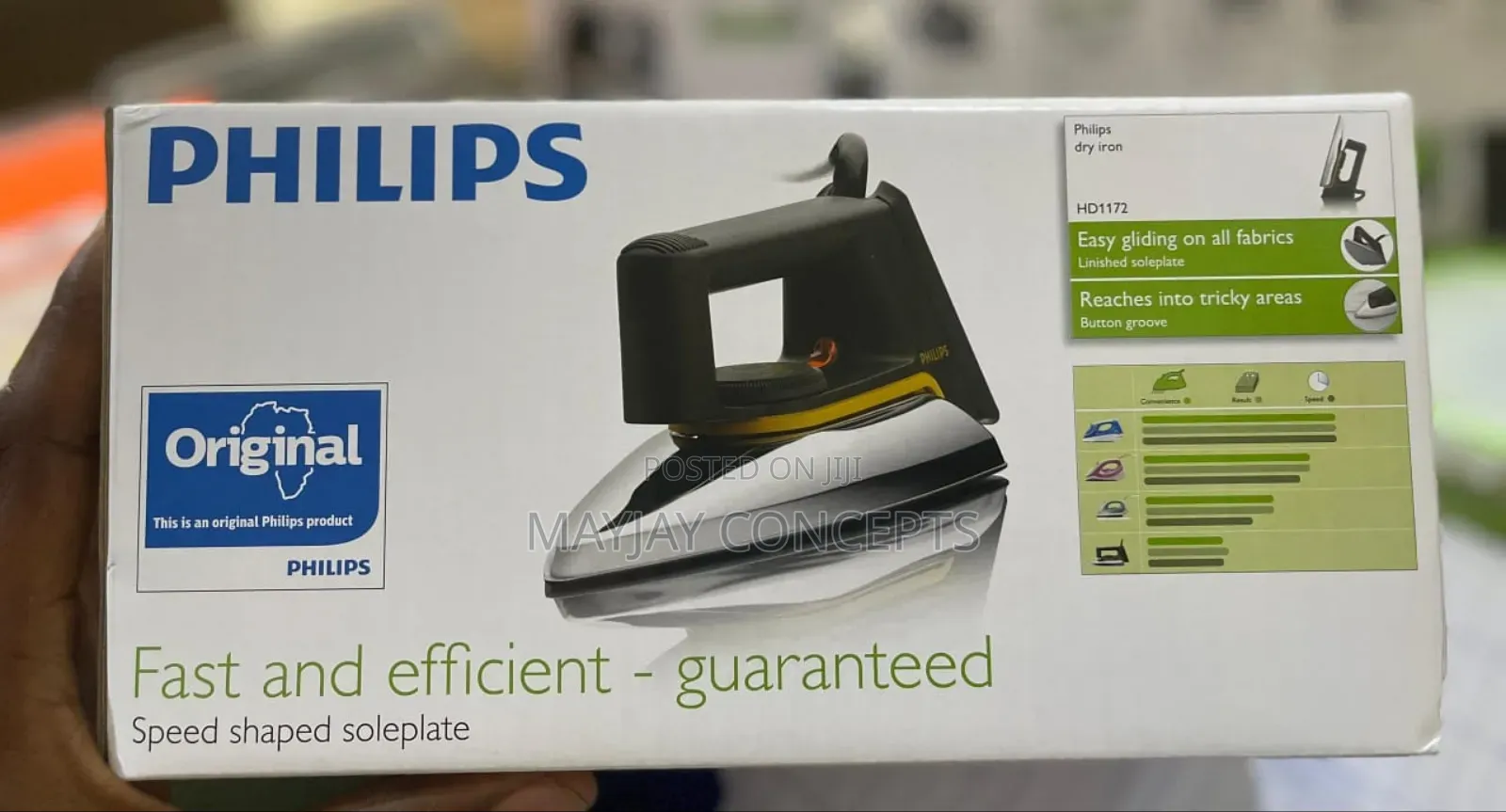 Original Philips Dry Iron With Non-Stick Soleplate Hd-1172