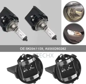 H7 Headlight Bulb Socket Holder Adapter for Vw 09-17 2pcs