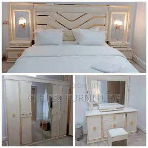 Quality Imported Set of 6 by 7 Bed With Wardrobe