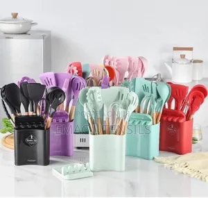 13pcs Silicone Non-Stick Spoon With Spoon Rest
