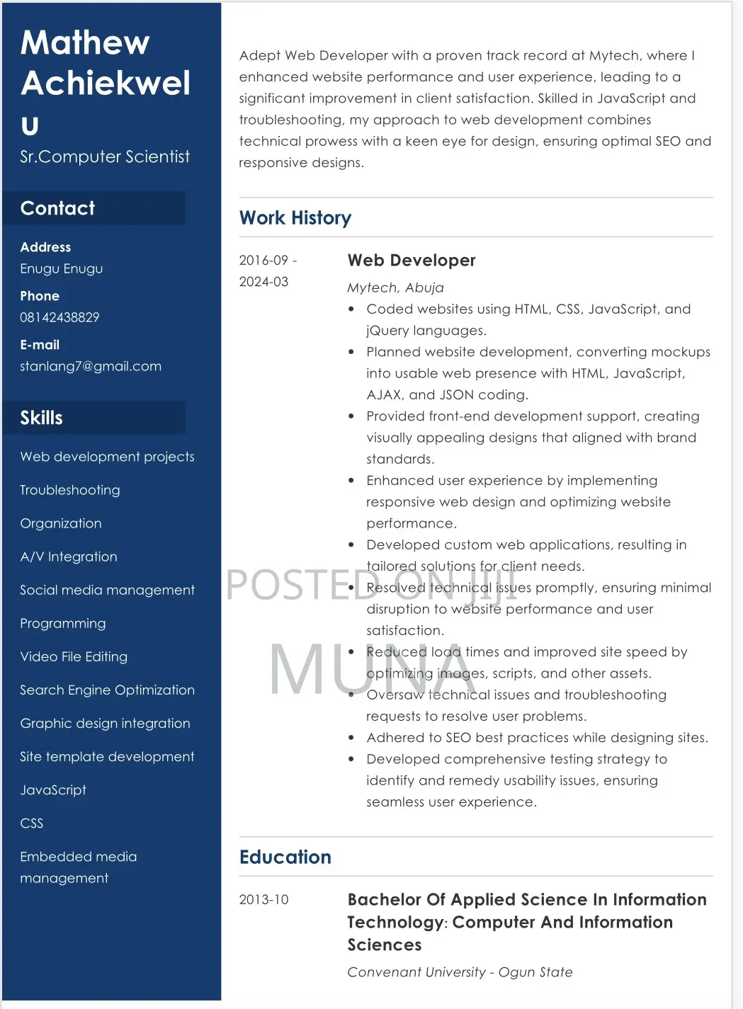 Computer Scientist Looking for a Job