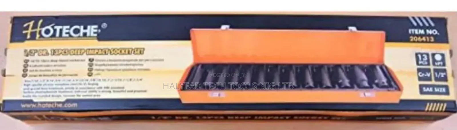 Hotech Mechanical Tools 13 PCS 1/2" Dr. Deep Impact Socket