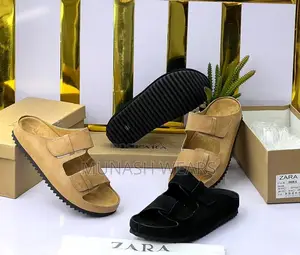 Zara Leather Suede Slipers