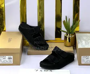 Zara Leather Suede Slipers