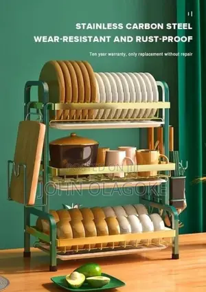 3 Tiers Gold Plated Plate Rack