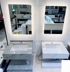 Bathroom Cabinet Set With an LED Mirror.