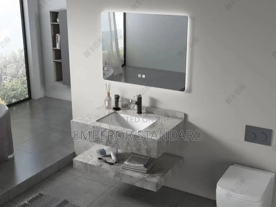 Bathroom Cabinet Set With an LED Mirror.