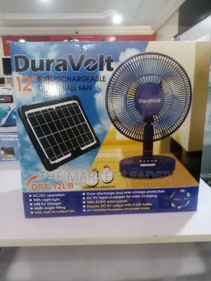 Duravolt 12 Inches 3 in 1 Rechargeable Fan