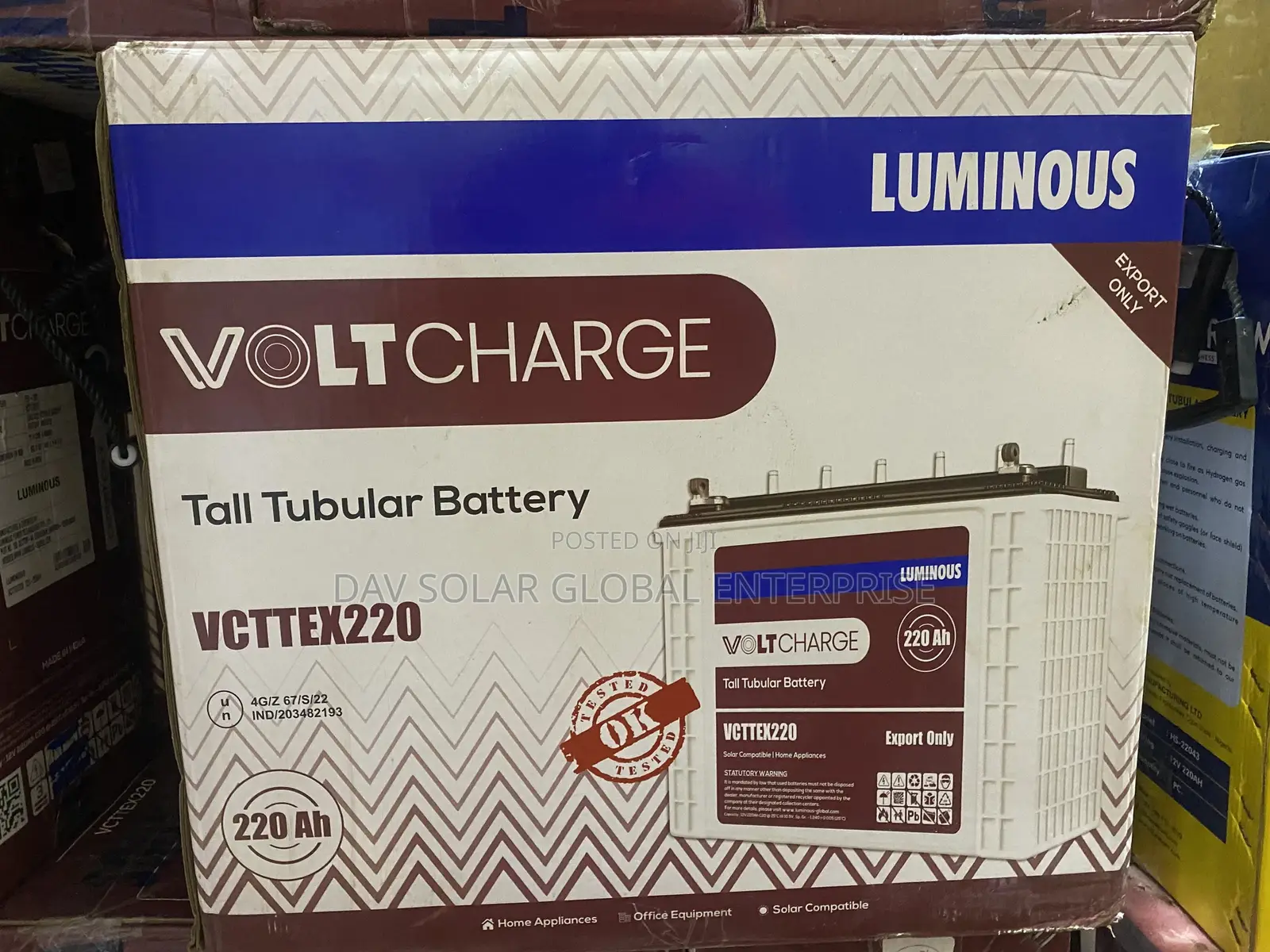 220ah Luminous Voltcharge Solar Battery