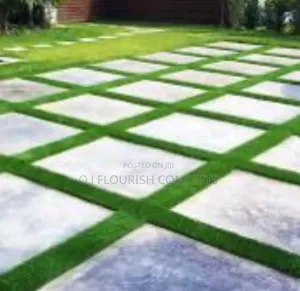 Artificial Grass On Stamped Concrete