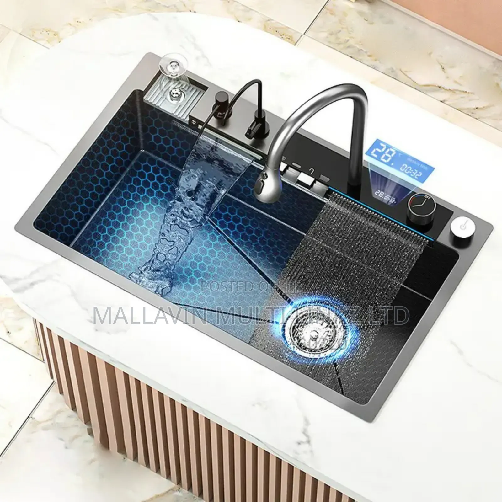 Led Black Modern Kitchen Sinks