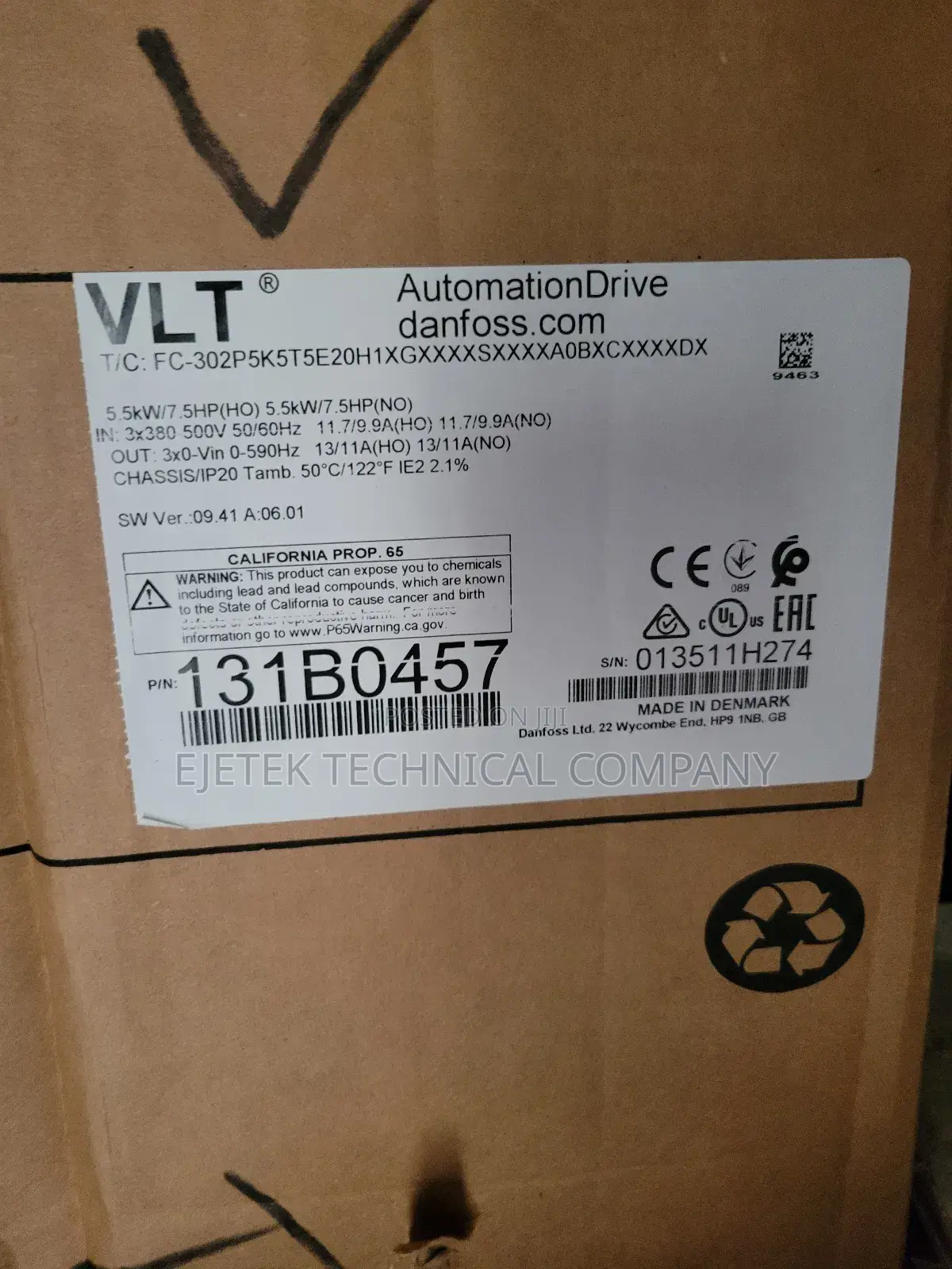 Danfoss 5.5kw VFD Fc302