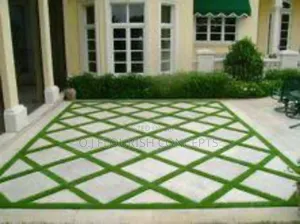 Block Artificial Grass Stamped Concrete