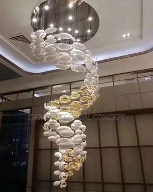 Luxury Crystal Chandeliers Gold Hotel Villas Spiral