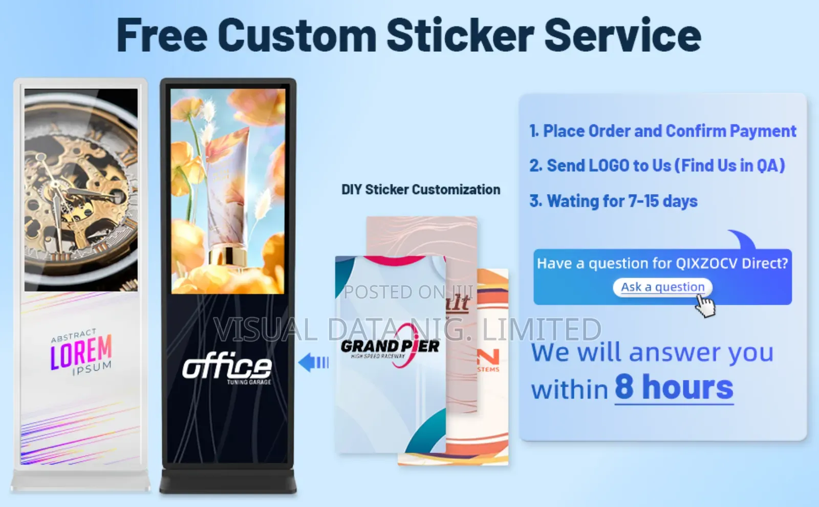 55 Inches Double Side Floor Stand Advertising Screen