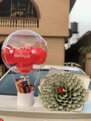 Money Bouquet and Balloon Treats Box Package