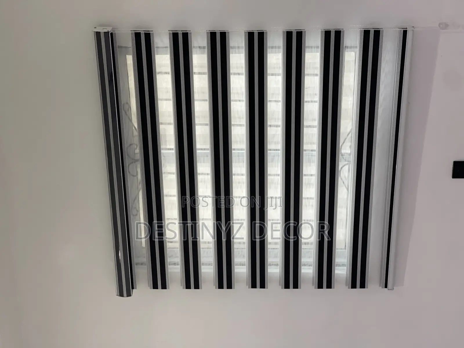 Sleek Black and White Designed Window Blinds
