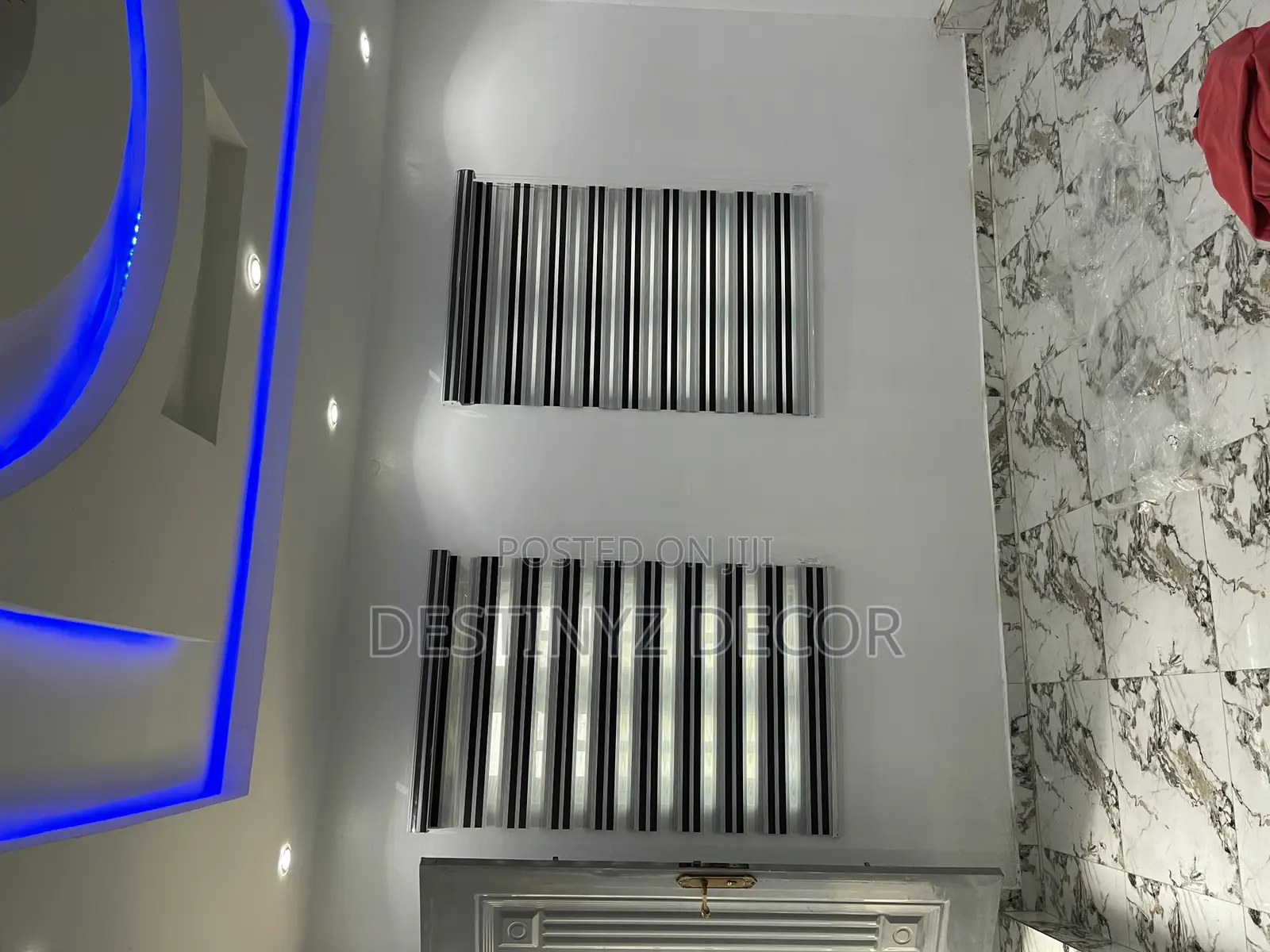 Sleek Black and White Designed Window Blinds