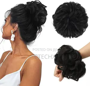 Natural Hair Bun Extensions Curly Elastic Synthetic Hair