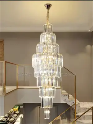 Nordic Villa Crystal Pendant Light Hotel Lobby Large Light