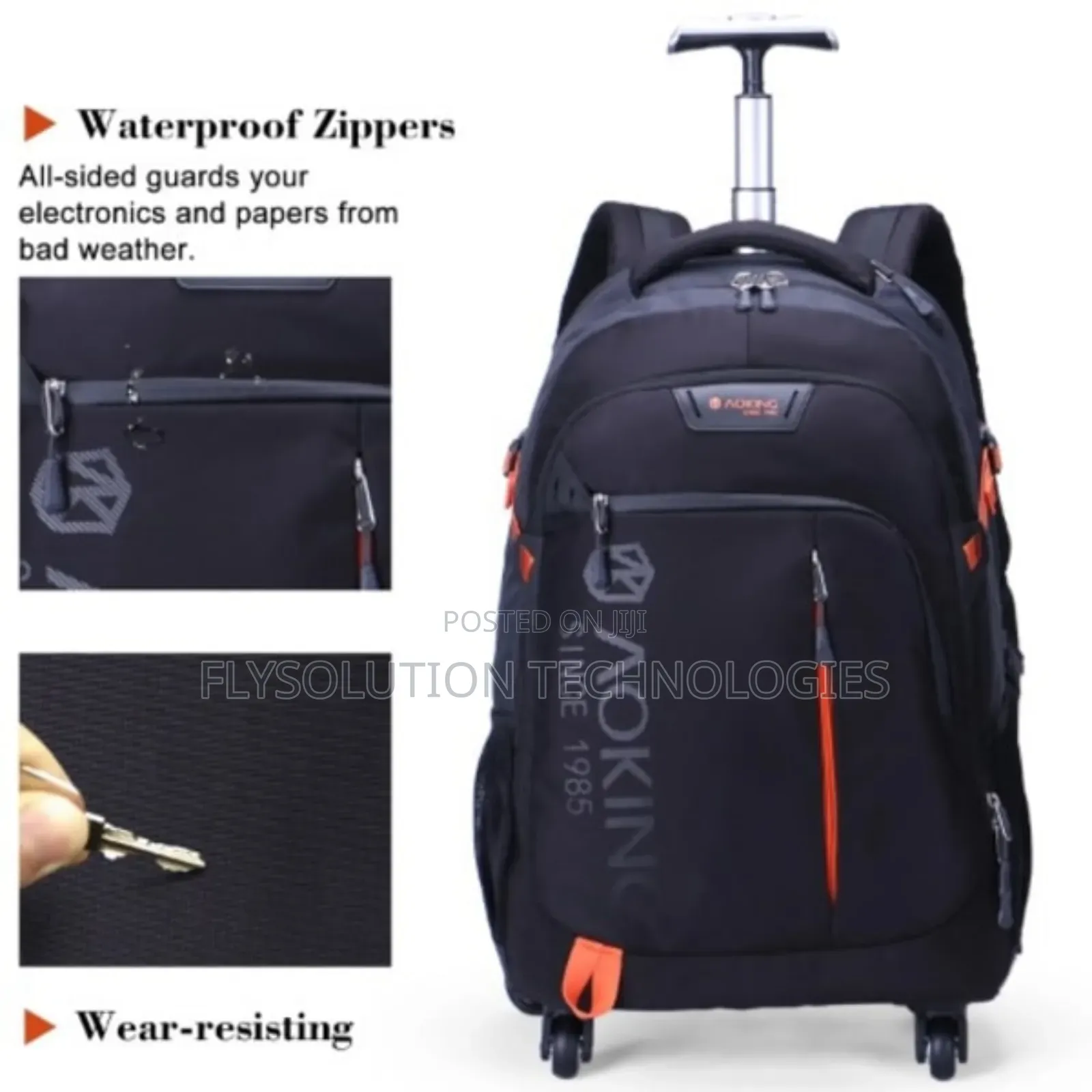 Aoking Waterproof Trolley Wheeled Luggage Backpack