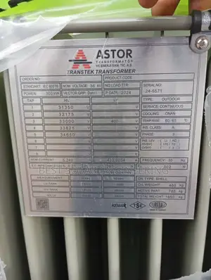 300kva 33/0.400kv Astor Transformer