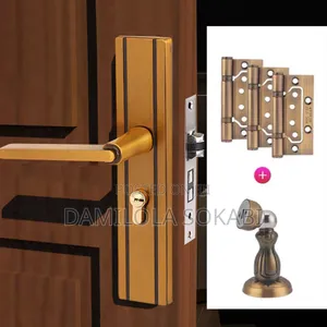 Door Handle With Engine,Hinges and Magnetic Door Stopper