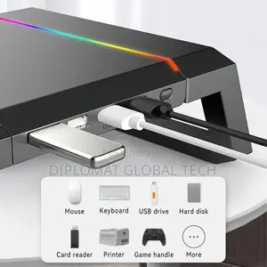 Kyolly RGB Gaming Computer Monitor Stand Riser With Drawer,