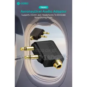 Coteetci 3.5mm Airline Audio Plug 2in1