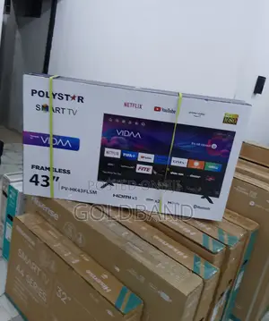 Brand New Picture Perfect Polystar 43" Framless Smart Tv