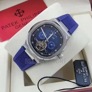 Original Patek Philippe Chronograph Blue Rubber Strap Watch