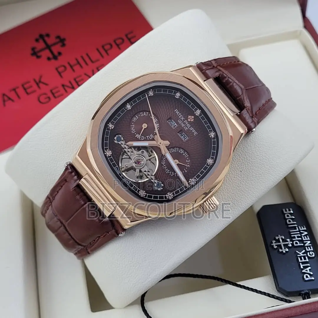 Original Patek Philippe Chronograph Brown Leather Watch