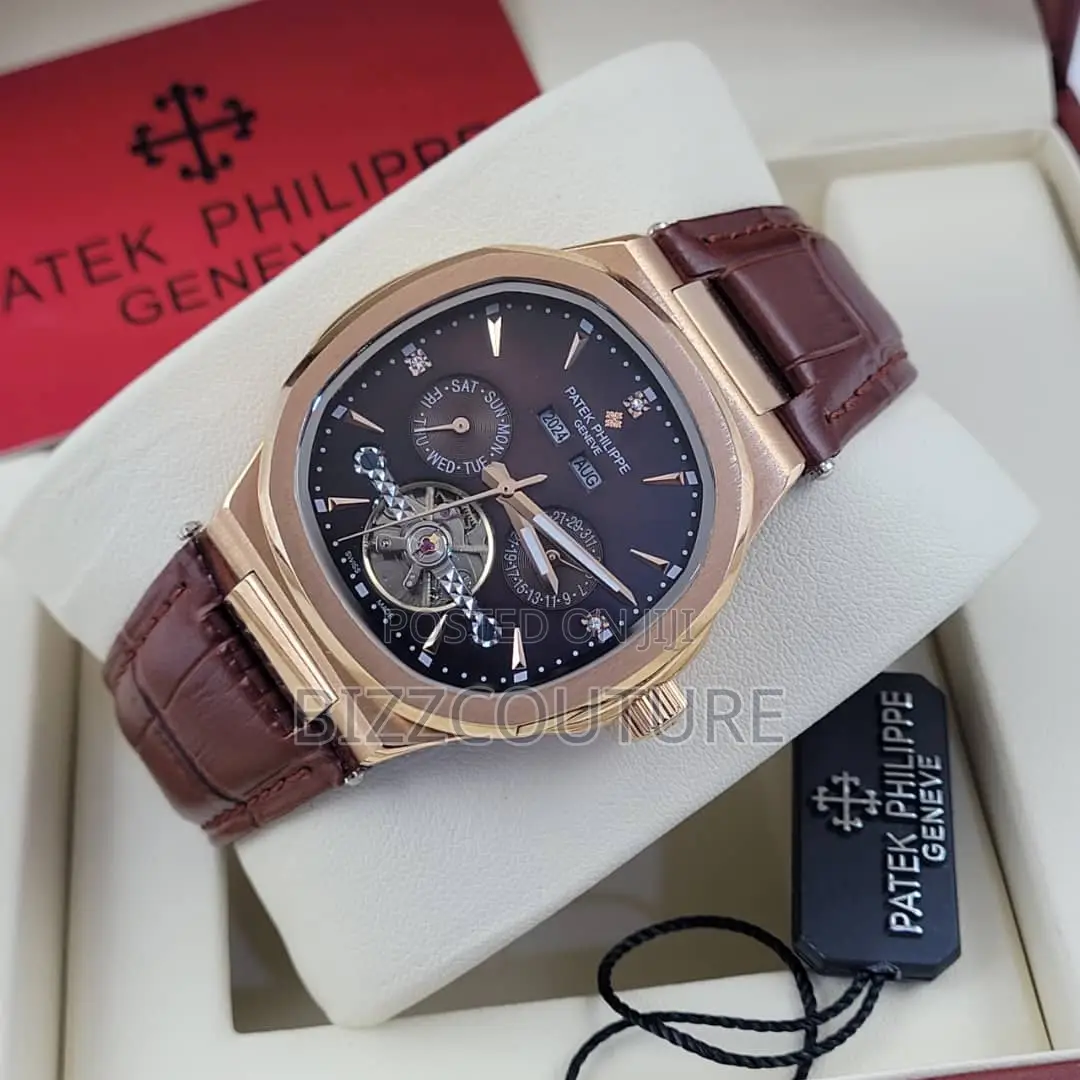 Original Patek Philippe Chronograph Brown Leather Watch