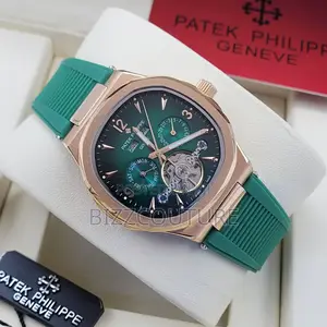 Original Patek Philippe Chronograph Green Rubber Strap Watch