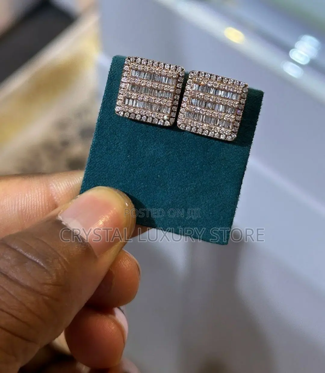 18 Karat Yellow 3gold Real Diamond Stud - Crystal luxury store Price: ₦ ...