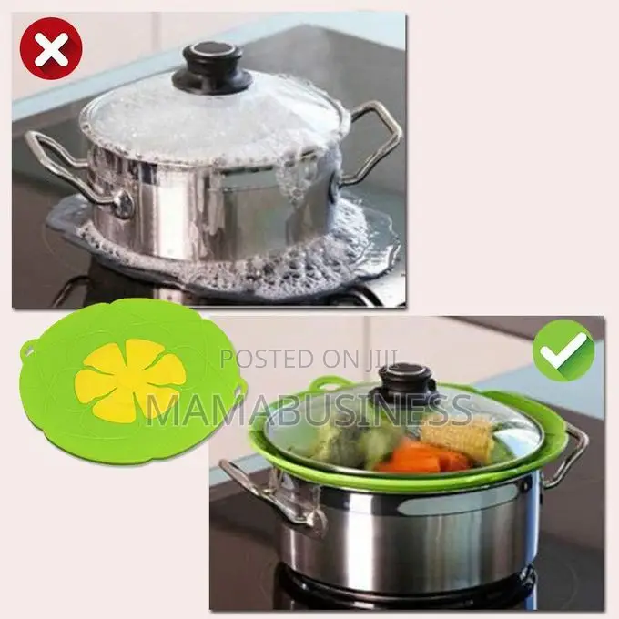 Silicone Lid Spill Stopper Cover for Pot Pan Kitchen-1pc