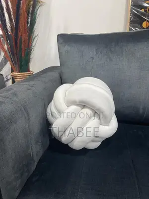 White Knotted Velvet Throw Pillow