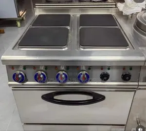 Commercial Electric 4-Square Hot Plate Cooker With Oven