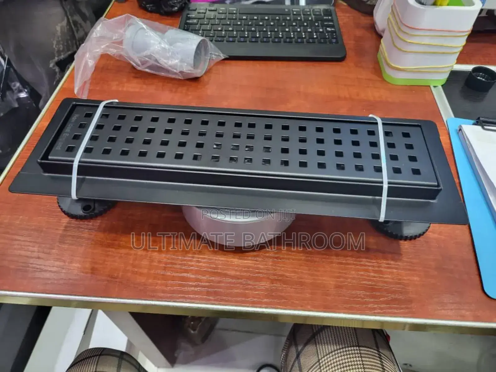 300mm Side Outflow Black Floor Drain