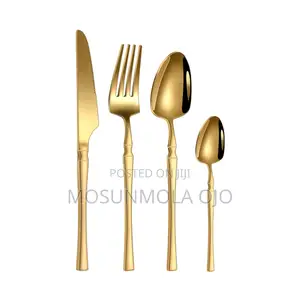 24-Piece Western-Style Spoon Fork Tableware Set-Gold