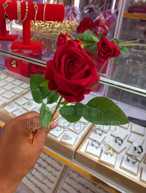 Velvet Single Rose Stick Flower