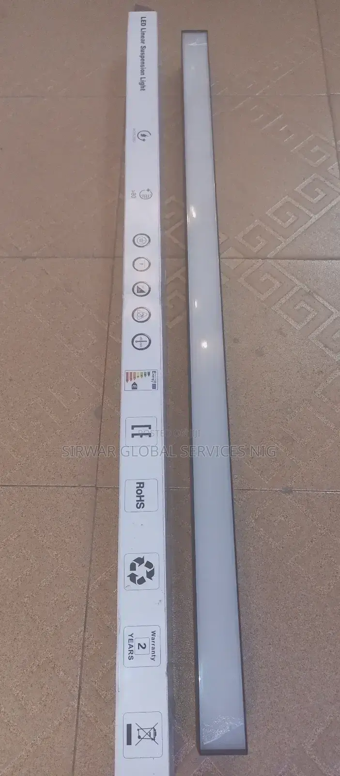 Office Linear Drop Light Available In Black And Grey 4ft Lm
