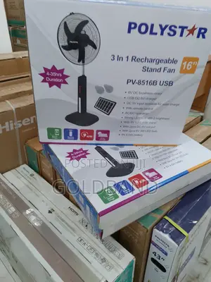16" Polystar Rechargeable Standing Fan Pv-8516b Available