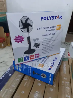 Highly Efficient 3in1 16" Polystar Rechargeable Standing Fan