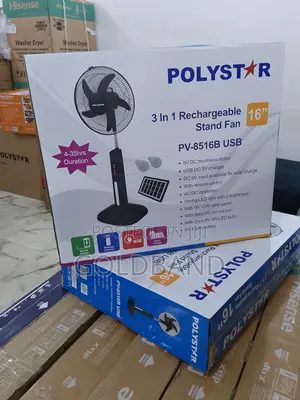 Latest 3in1 16" Polystar Rechargeable Standing Fan Pv-8516b