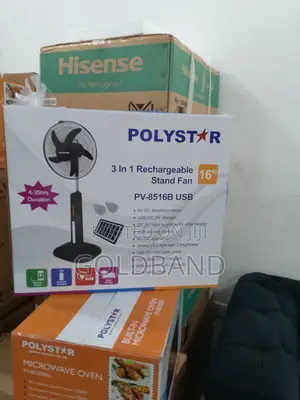 Advance 3in1 16" Polystar Rechargeable Standing Fan Pv-8516b