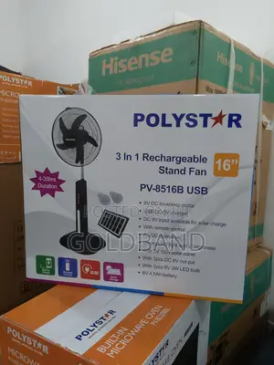 Original 16" Polystar Rechargeable Standing Fan Pv-8516b