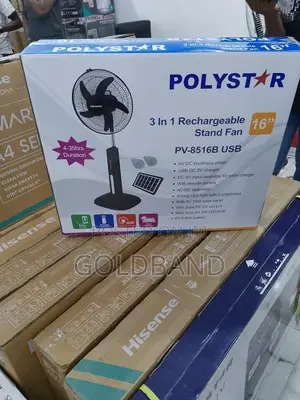 Suitable 3in1 16"Polystar Rechargeable Standing Fan Pv-8516b